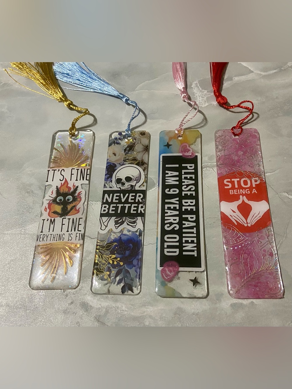 Handcrafted Funny Sayings Scrapbook Bookmarks: Buyer’s Choice (1)